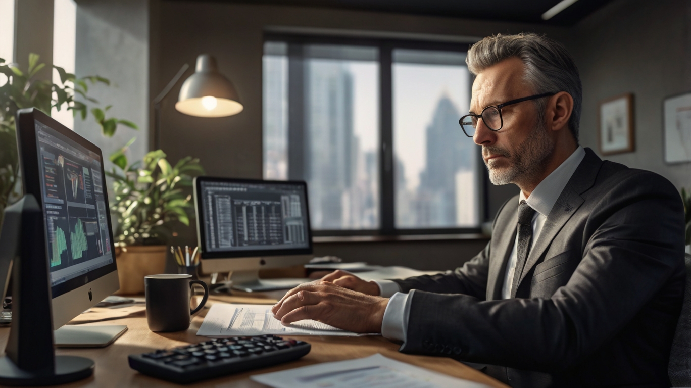 Professional accountants working together